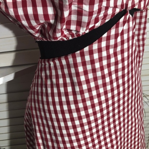 Lovers and Friends Gingham Red One Shoulder Mini Dress M - Picture 11 of 16